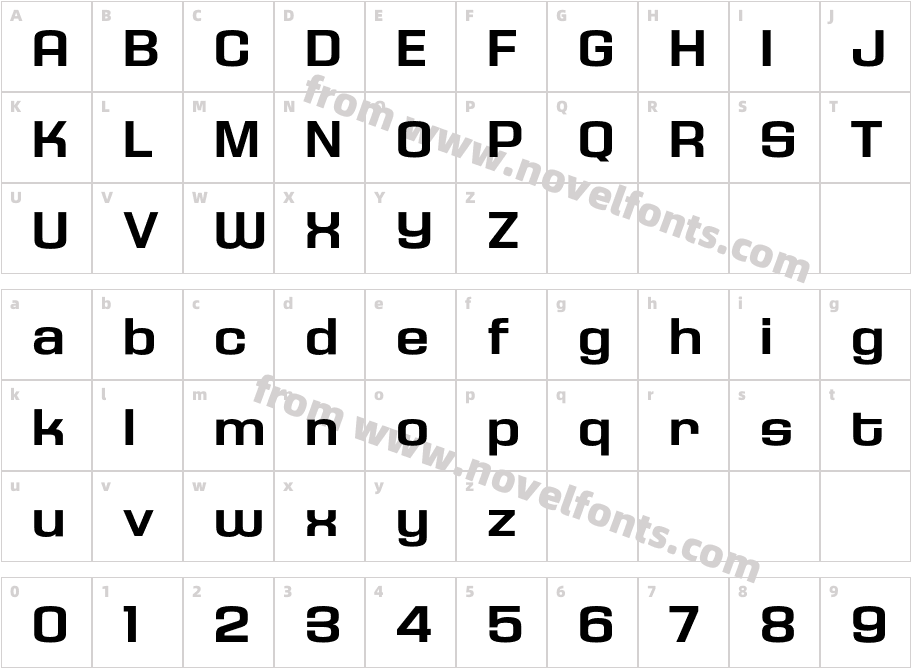 HouseGothicHG23Ext-BOLD1Character Map