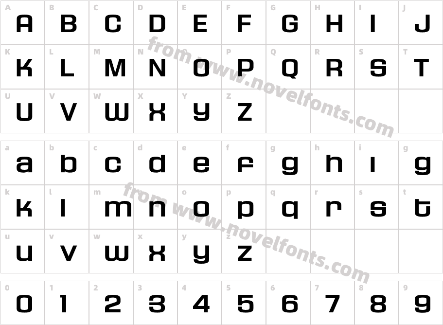 HouseGothicHG23Ext-BOLD3Character Map