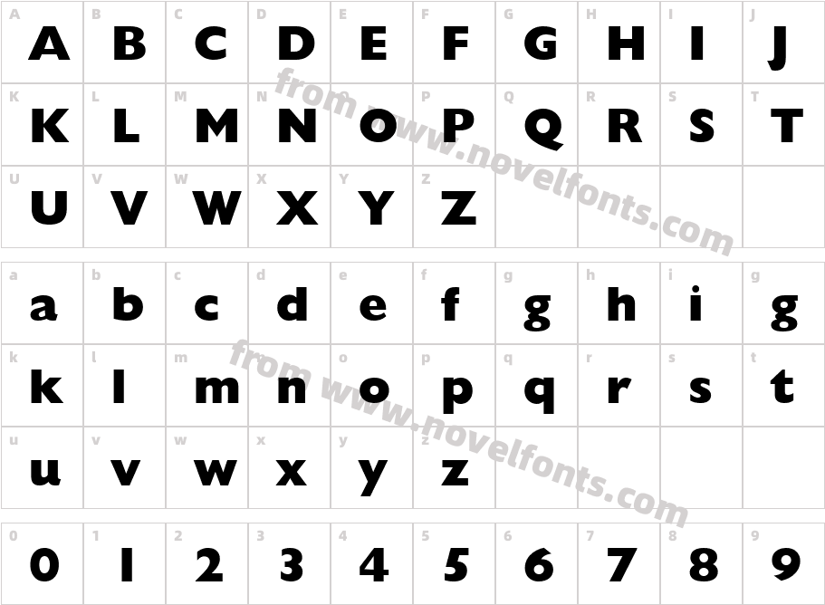 Humanist 521 Extra Bold BTCharacter Map