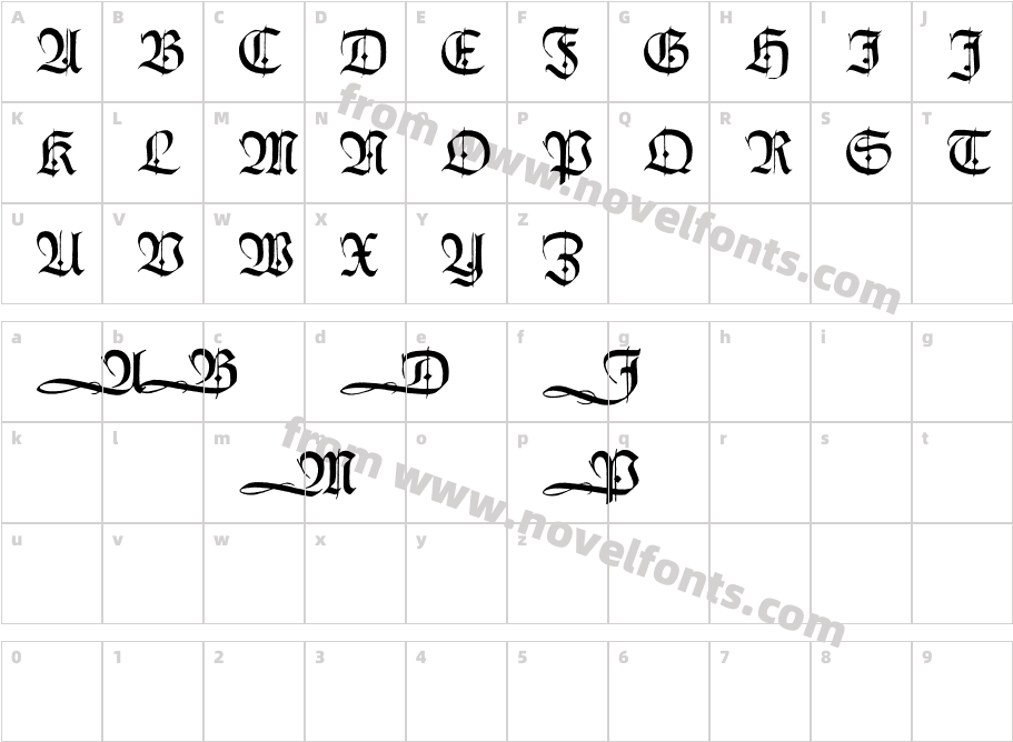 Humboldt Fraktur InitialenCharacter Map