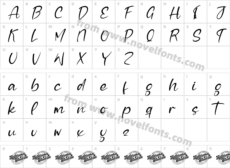 Hunters Fastera DEMO VERSION ItalicCharacter Map