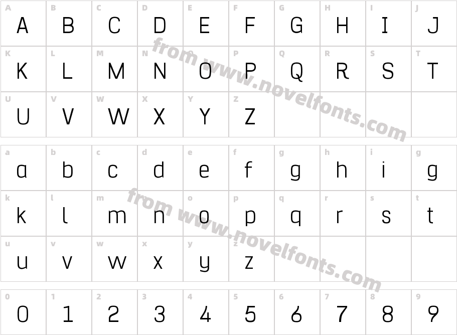 Hurufo & Numero ThinCharacter Map