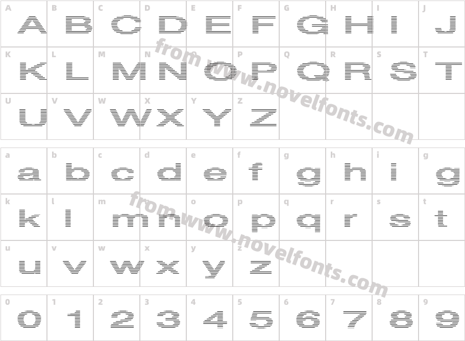 Hv Stripe Extra Bold ExCharacter Map