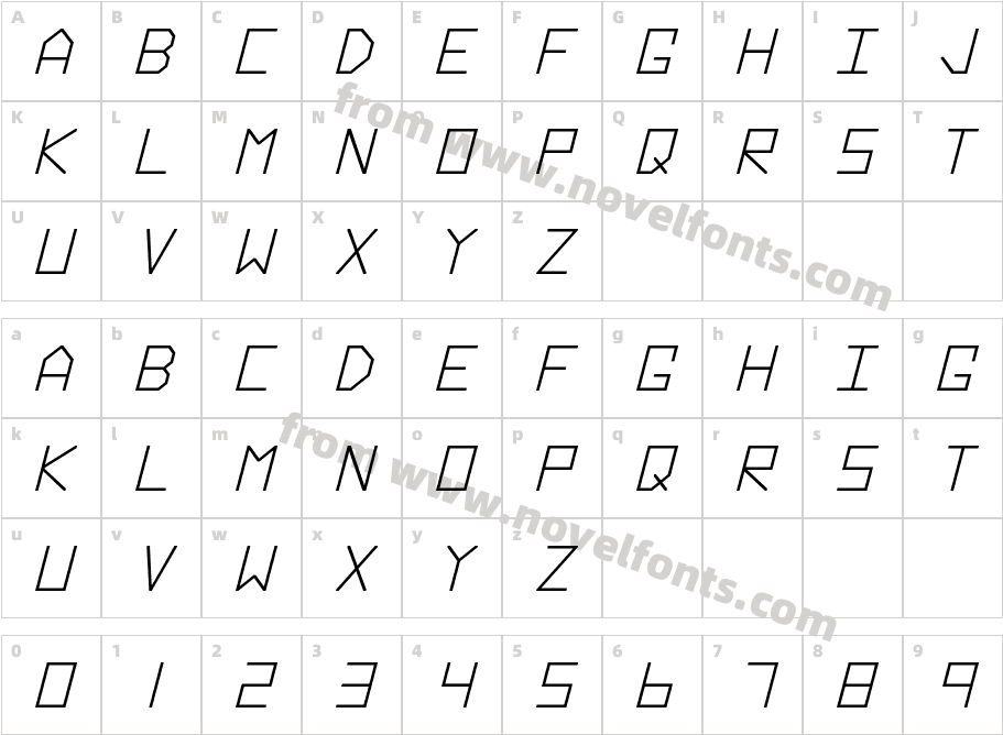 Hyperspace Bold ItalicCharacter Map