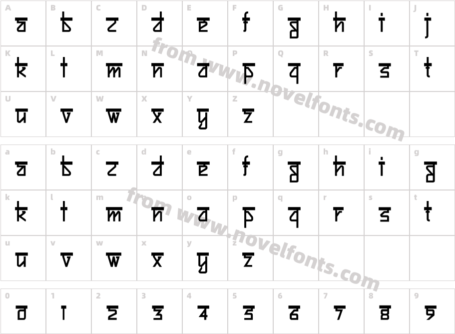 Bitling sujatra BoldCharacter Map