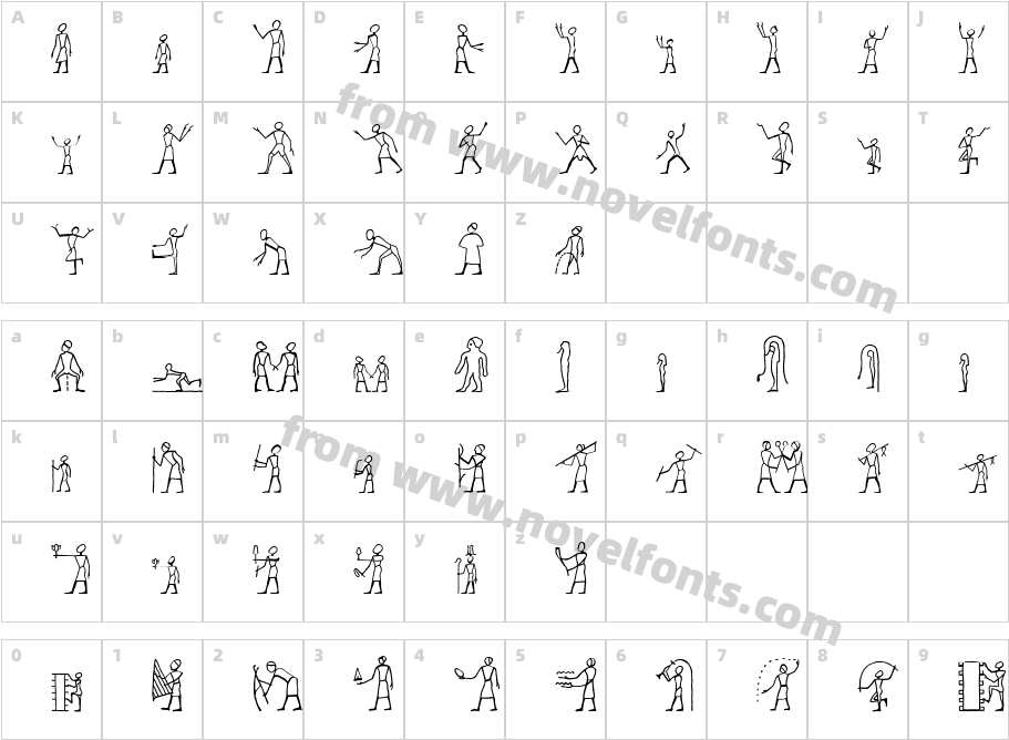 Hyroglyphes OneCharacter Map