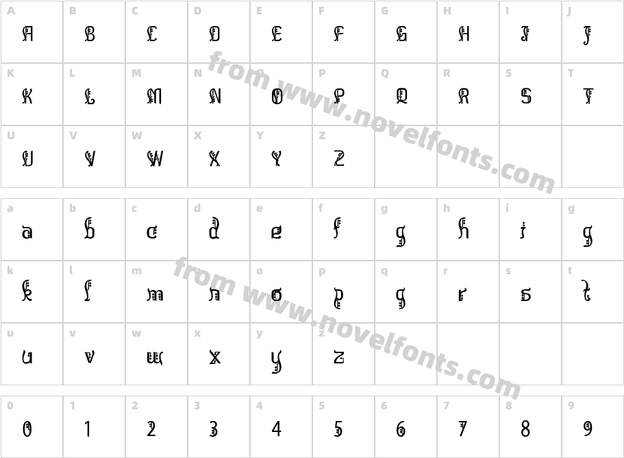 Bitling sulochi calligra RegularCharacter Map