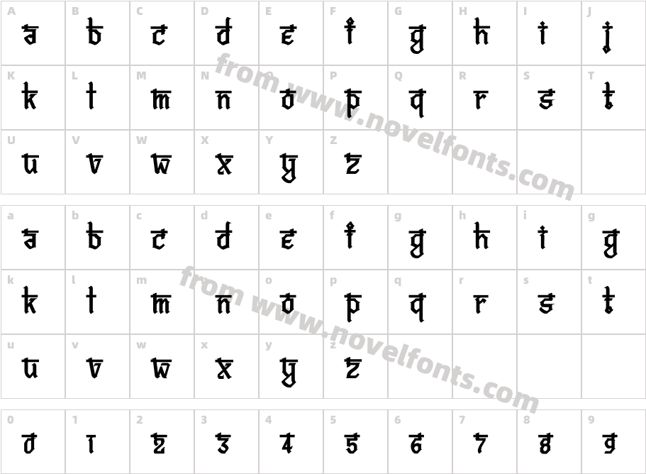 Bitling vedas BoldCharacter Map