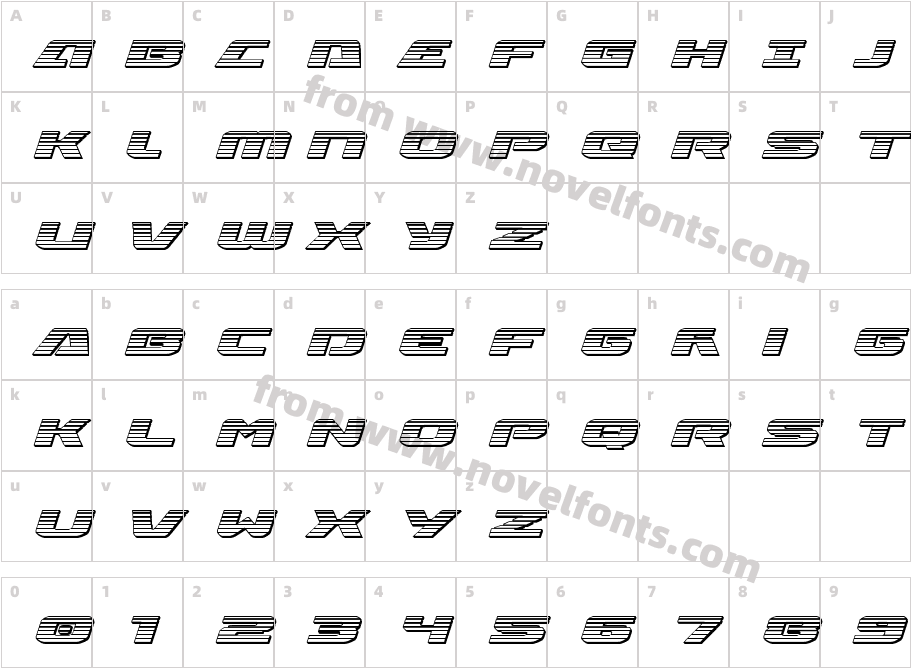 Iapetus Chrome ItalicCharacter Map