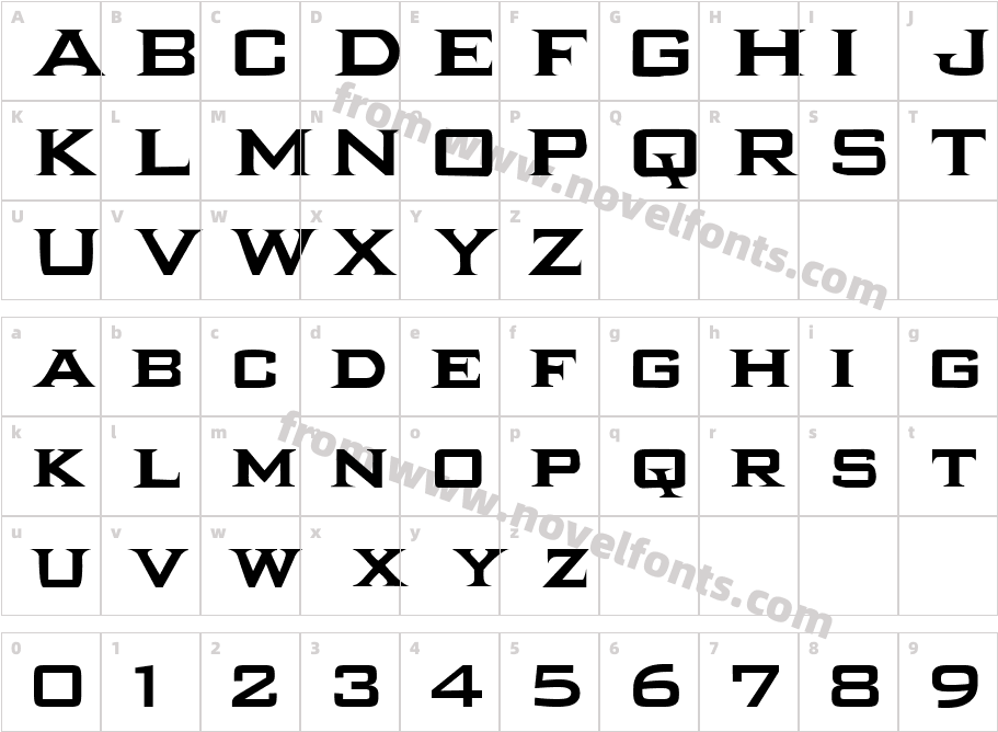 Ikarus  RegularCharacter Map