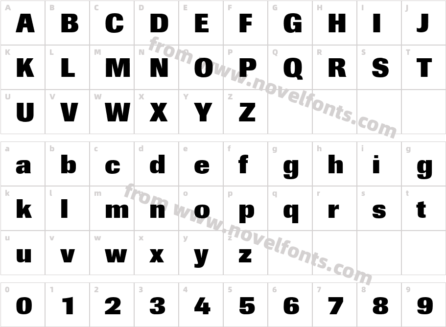 Imago Extra BoldCharacter Map