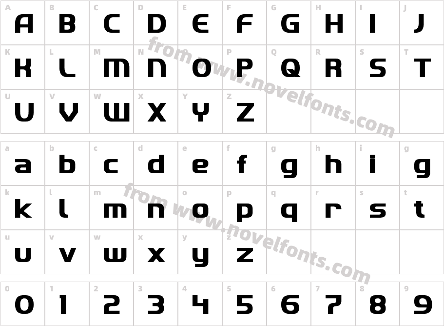 Imaki BoldCharacter Map