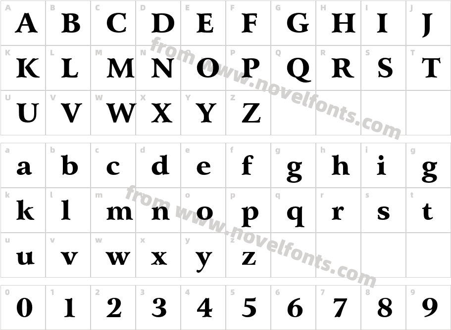 Bitstream Arrus Black BTCharacter Map