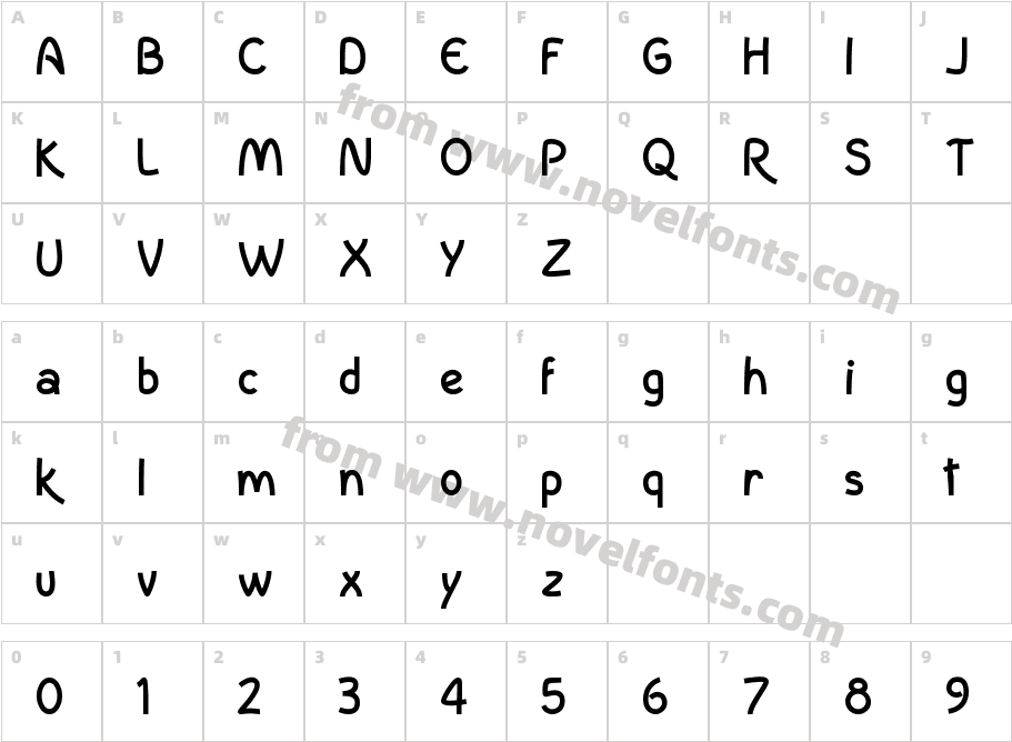 InColhua BoldCharacter Map