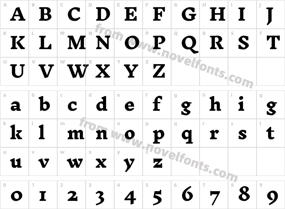 Inknut Antiqua Extra BoldCharacter Map