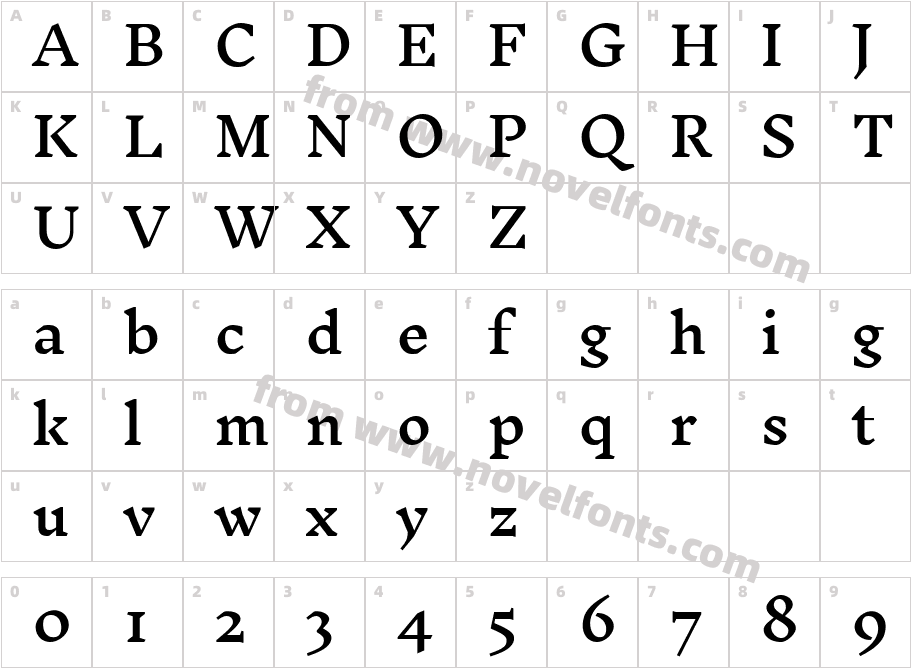 Inknut Antiqua MediumCharacter Map