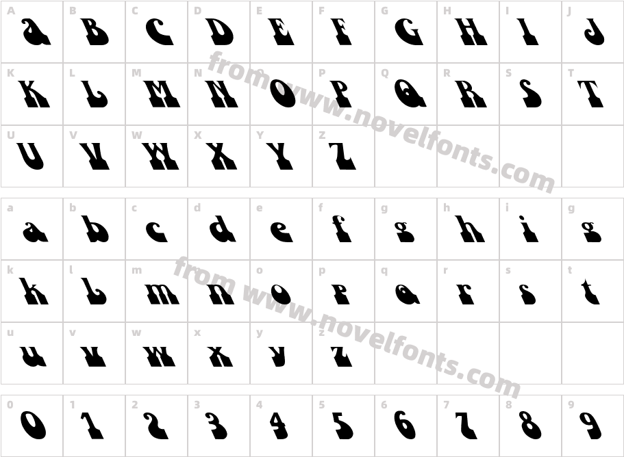 Inkwell Down LeftCharacter Map