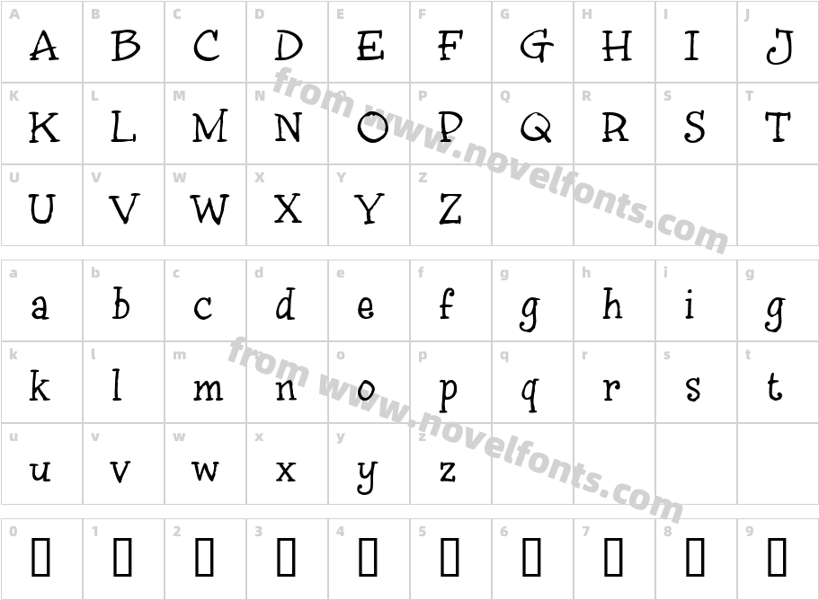 InkyDoo_Serif_TRIALCharacter Map