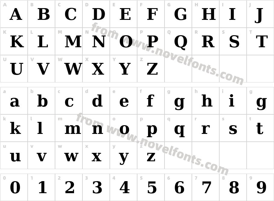 Bitstream Vera SerifCharacter Map