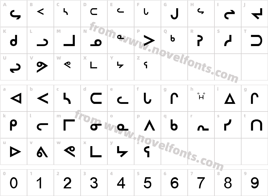 Inuktitut Sri RegularCharacter Map