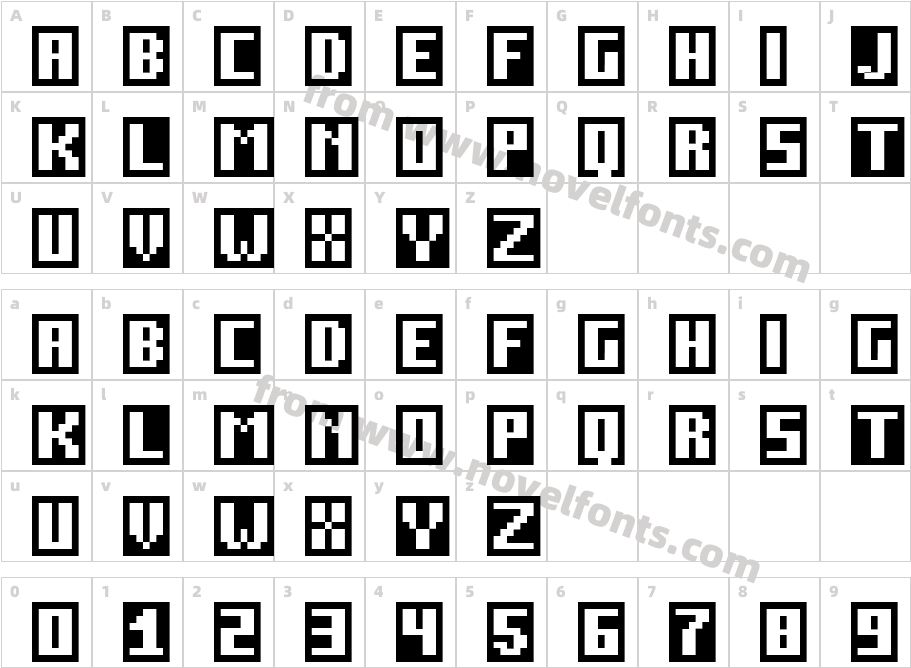 Inverse BoldCharacter Map