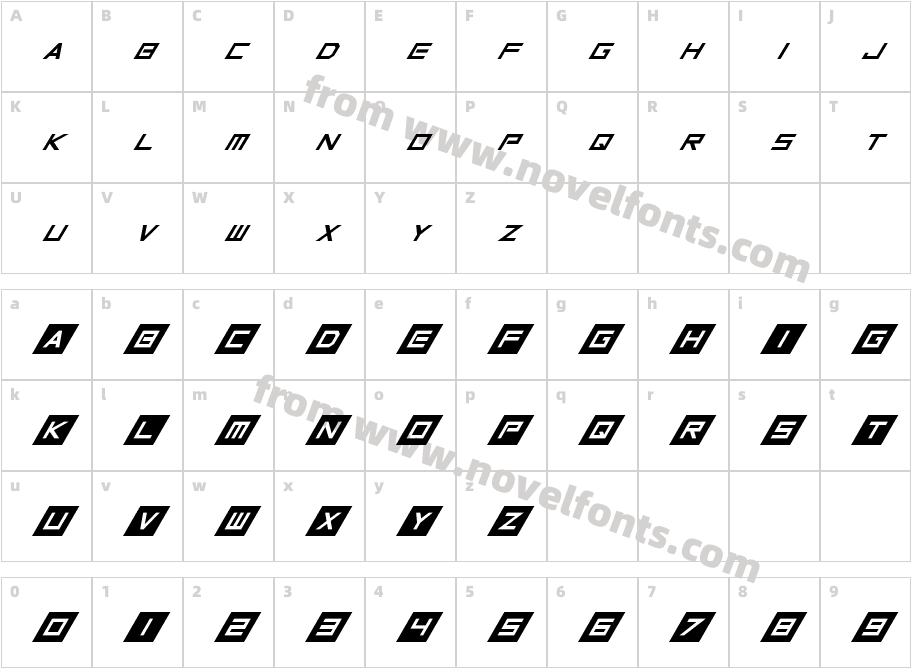 InversionzItalic ItalicCharacter Map