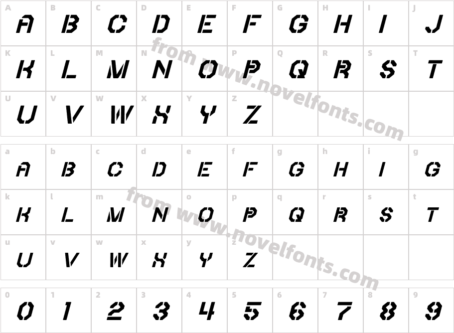 Iori ItalicCharacter Map