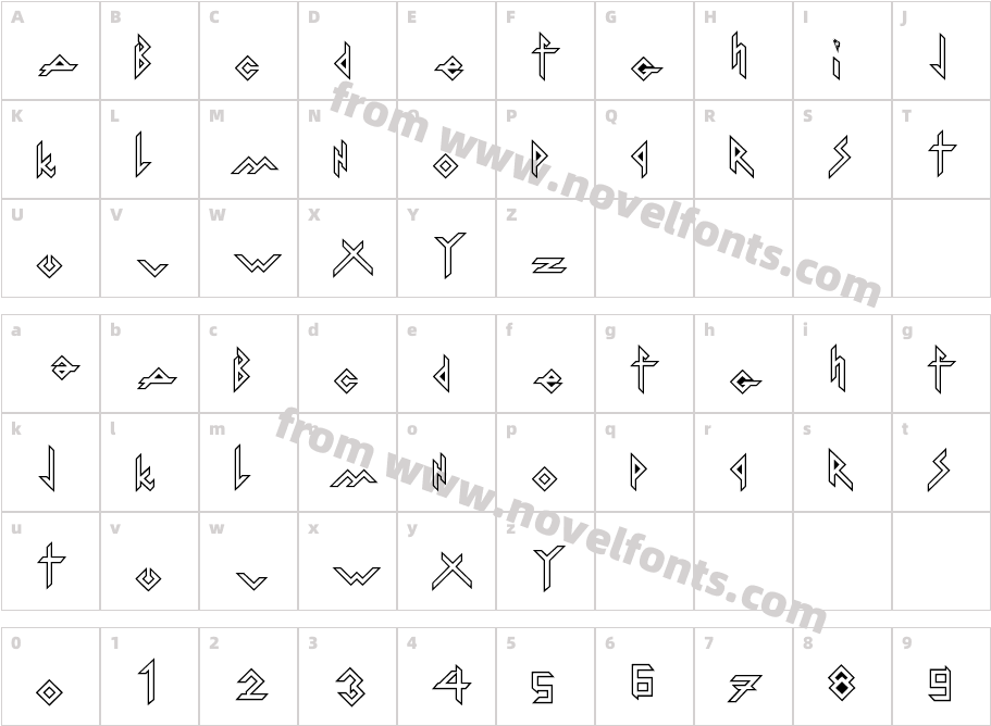 Iron H Metal OutlineCharacter Map