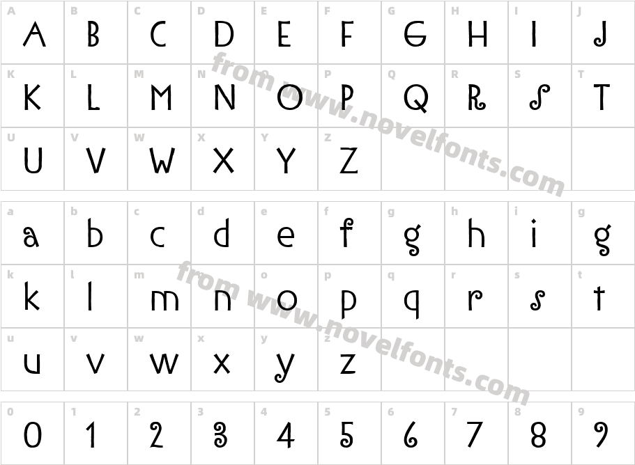 IronworkITC TTCharacter Map