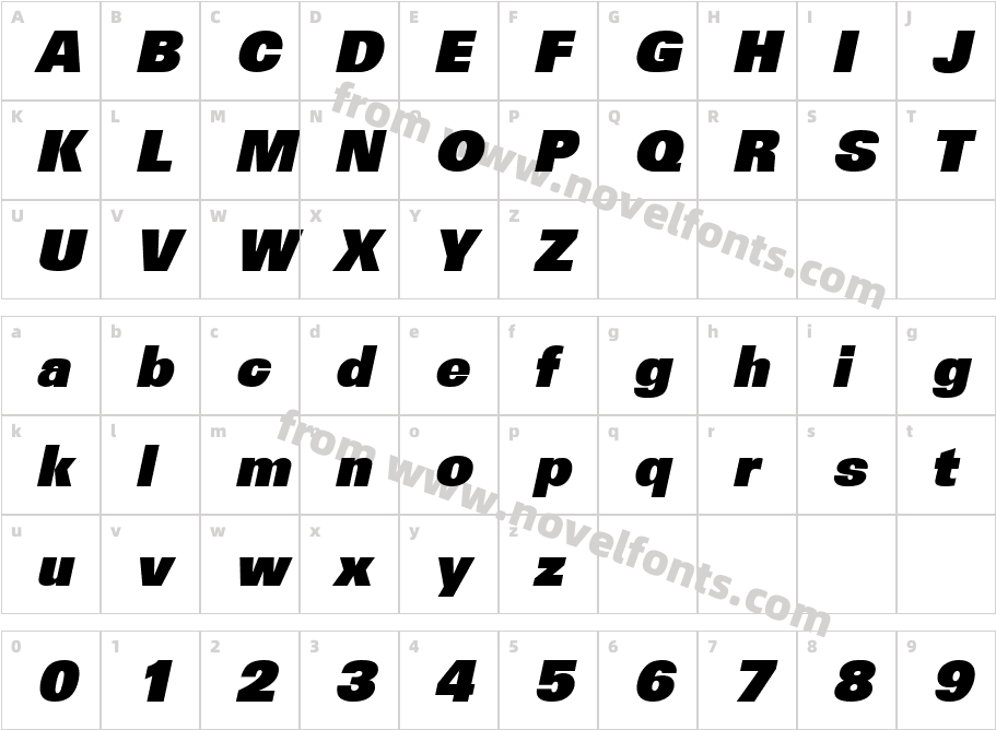 Irvin Becker Heavy ItalicCharacter Map