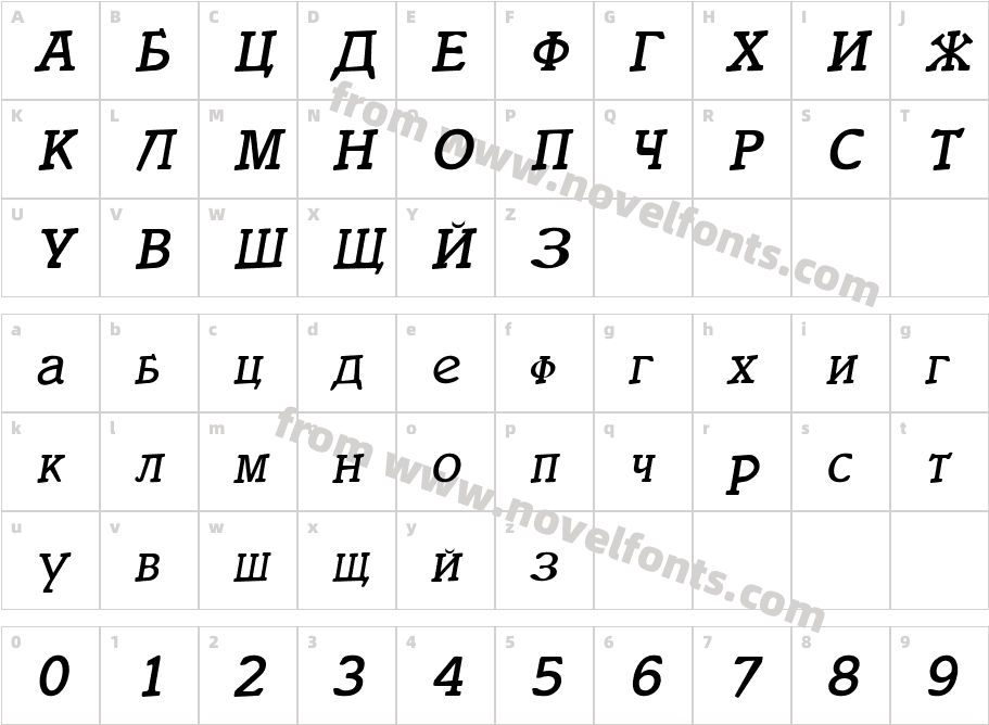 ItaliaCyrillicItalic ItalicCharacter Map