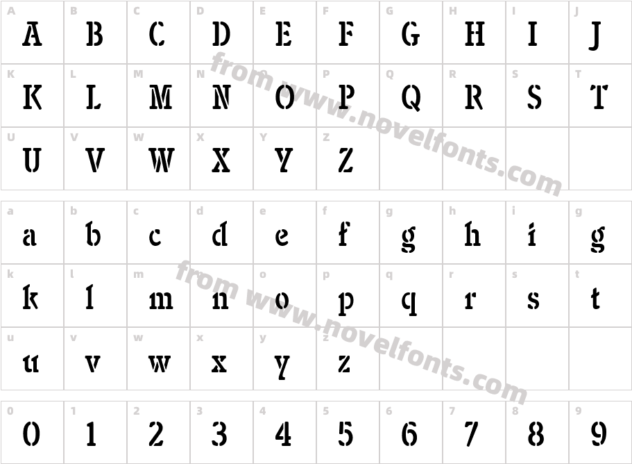 Italia_ Becker_ Stencil_ Med_ CondCharacter Map