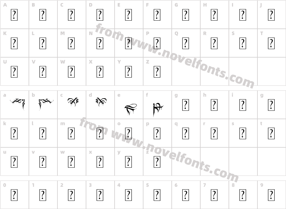 Black Blood OrnamentCharacter Map