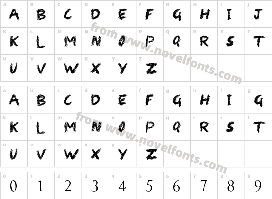 Black CrayonCharacter Map