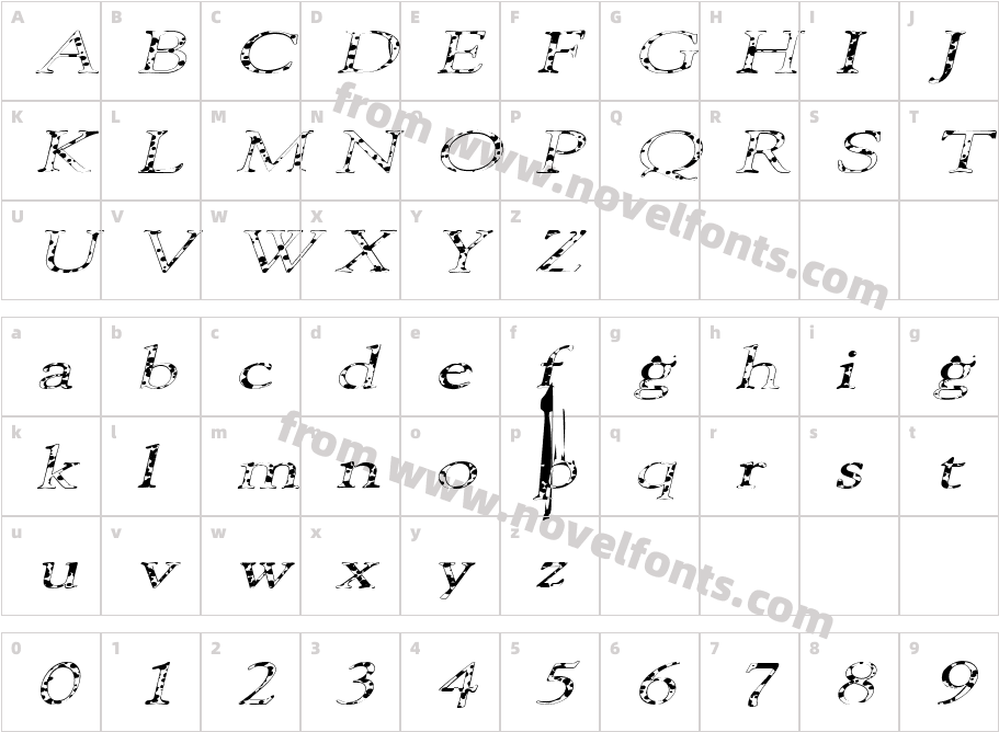 JI FontalCharacter Map