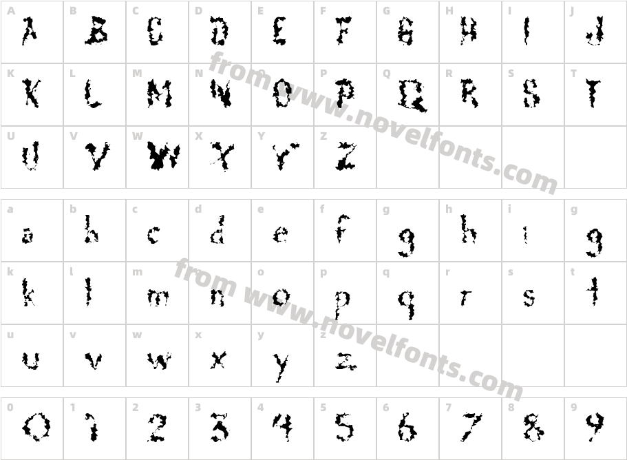 JI HockerCharacter Map