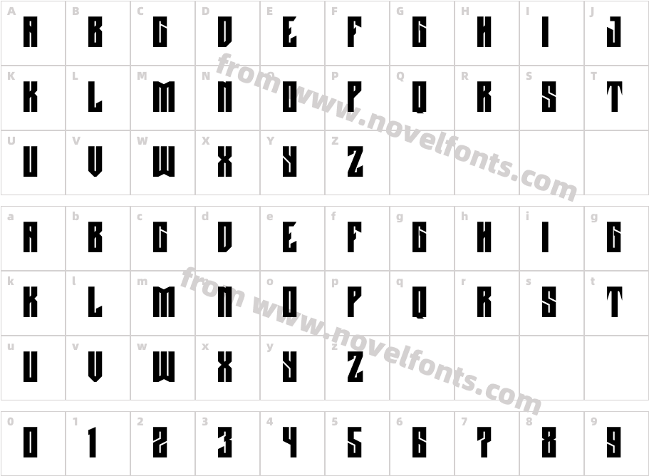 Black MustangCharacter Map