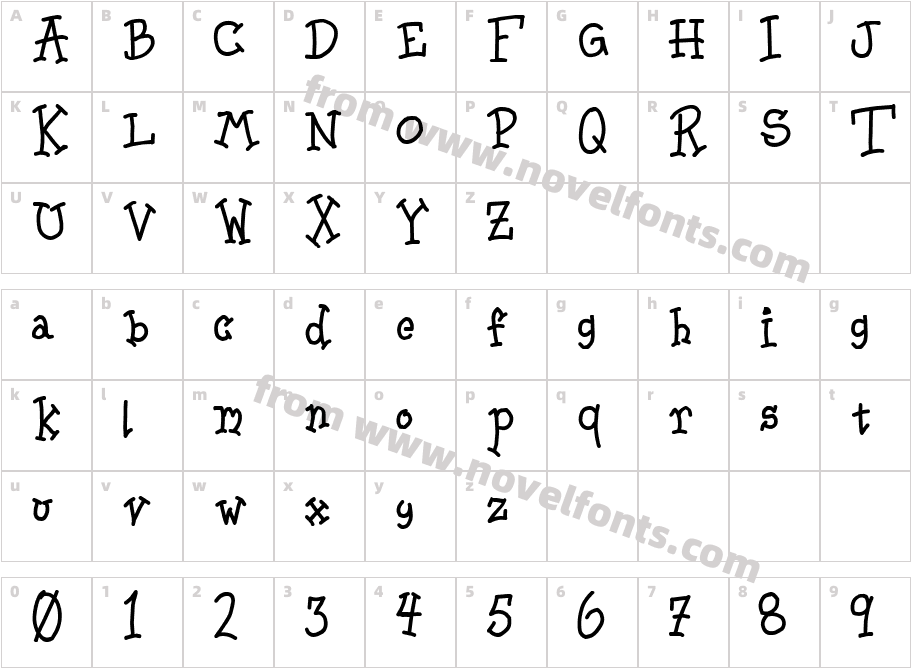 JI InkjetCharacter Map