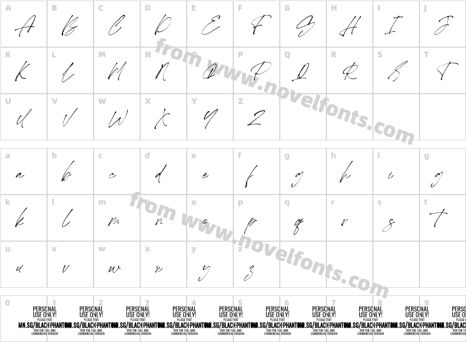 Black Phantom PERSONAL USE ONLYCharacter Map