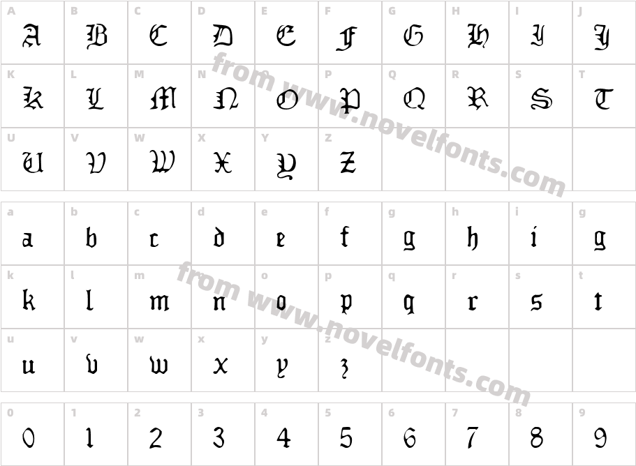 JI LammedCharacter Map