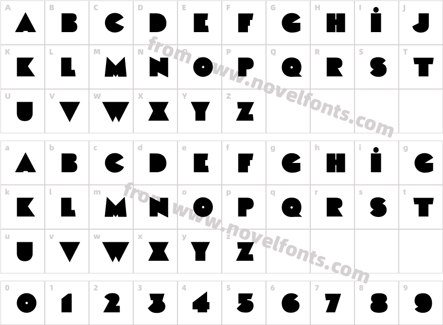 BlackBotonStd-BoldCharacter Map