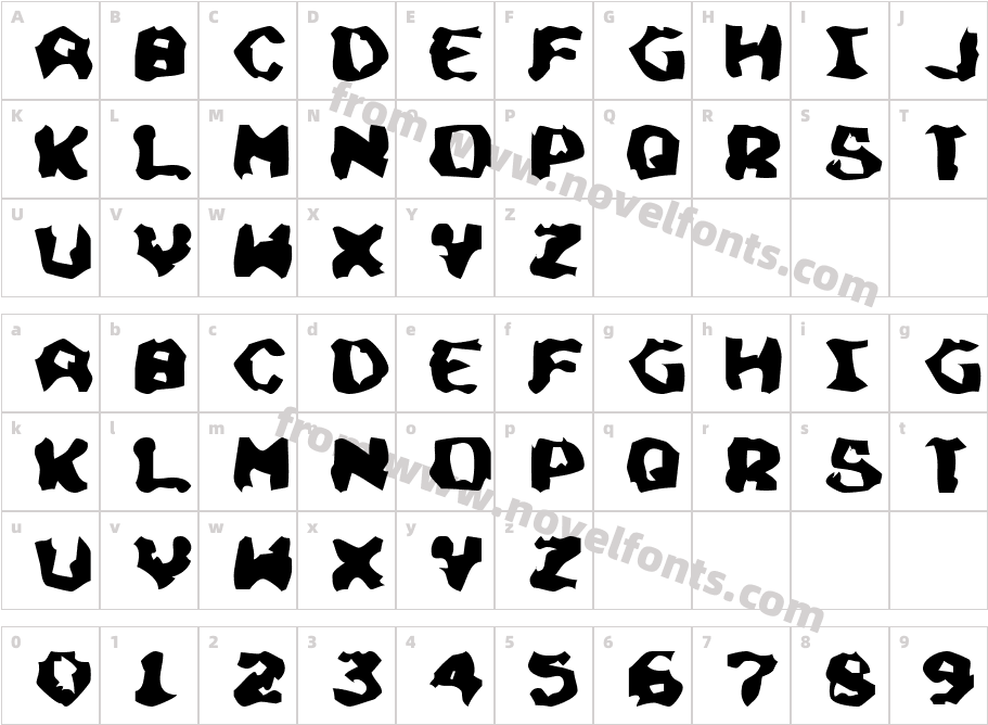 JI MeltedCharacter Map