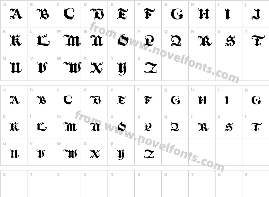 BlackInitialTextCharacter Map