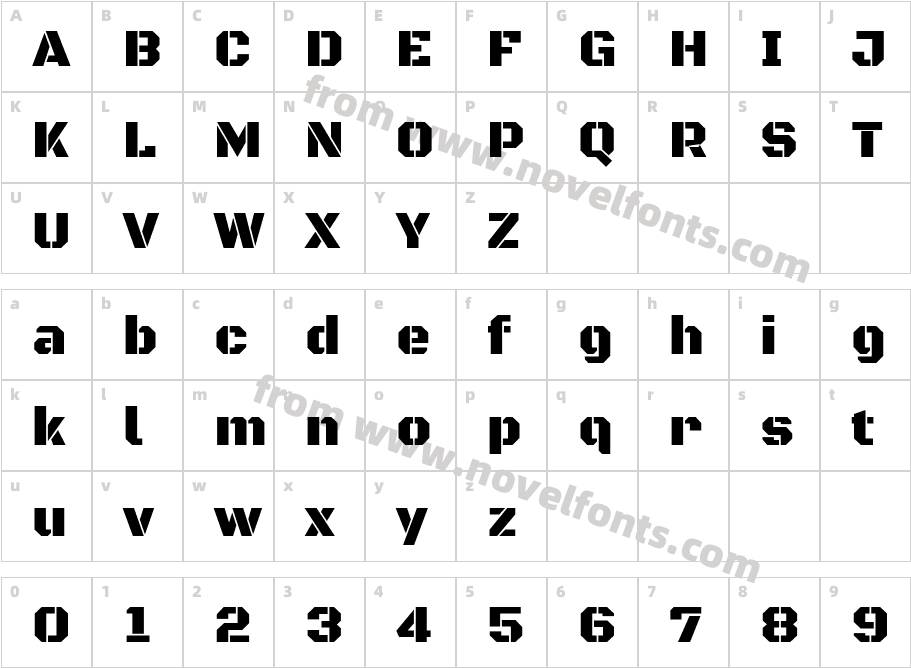 BlackOpsOne-RegularCharacter Map