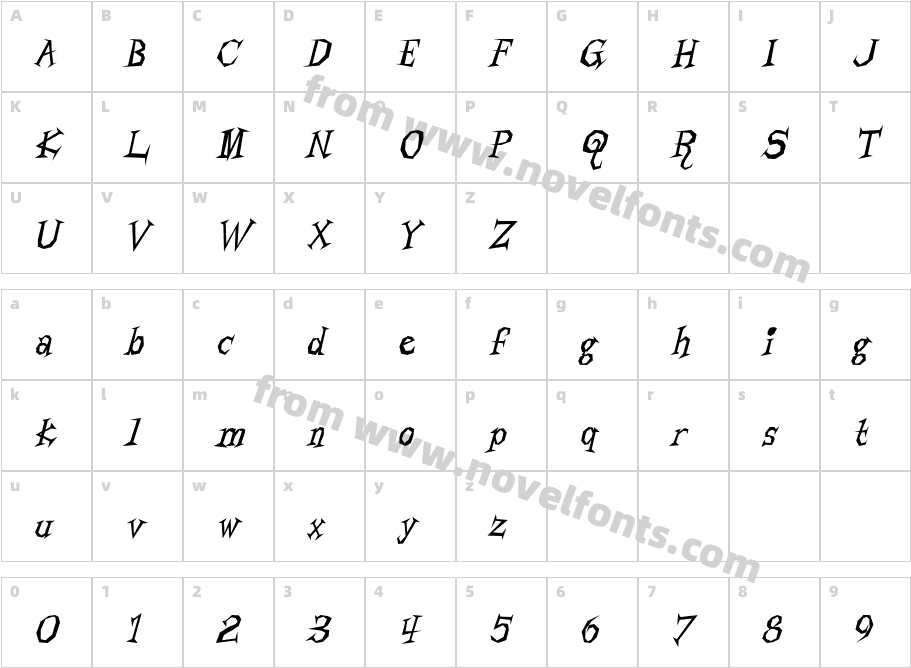 JI PondedCharacter Map