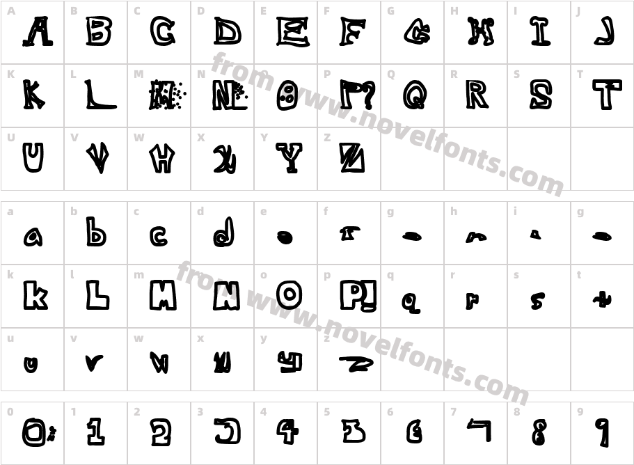 JI SashedCharacter Map