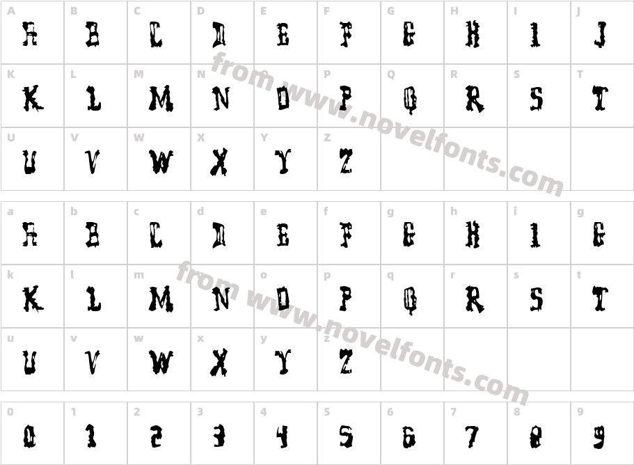 JI ShovedCharacter Map