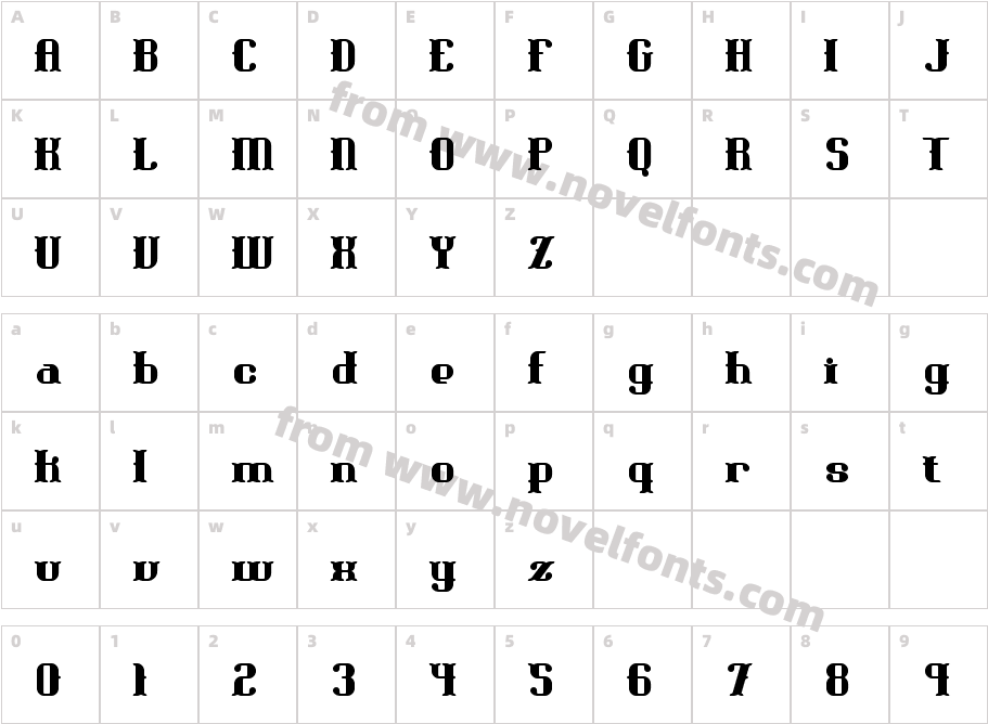 Blackoninaut Bold BRKCharacter Map