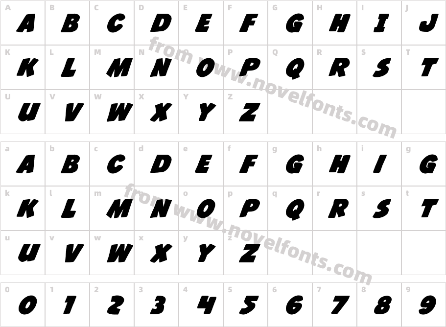 Jack's Candlestick BoldCharacter Map