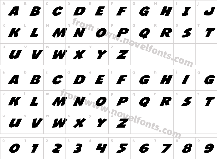 Jack's Candlestick ExpandedCharacter Map